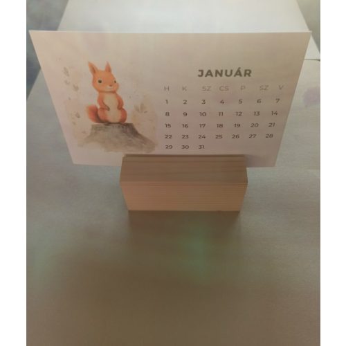Asztali havi naptár, kedves állatkás